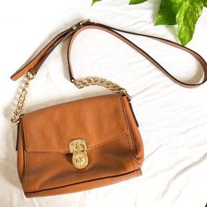 Tan Cognac Brown Michael Kors Crossbody Purse